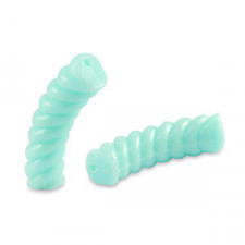 Acrylic Tube Twisted bead 33x8mm Soft turquoise blue
